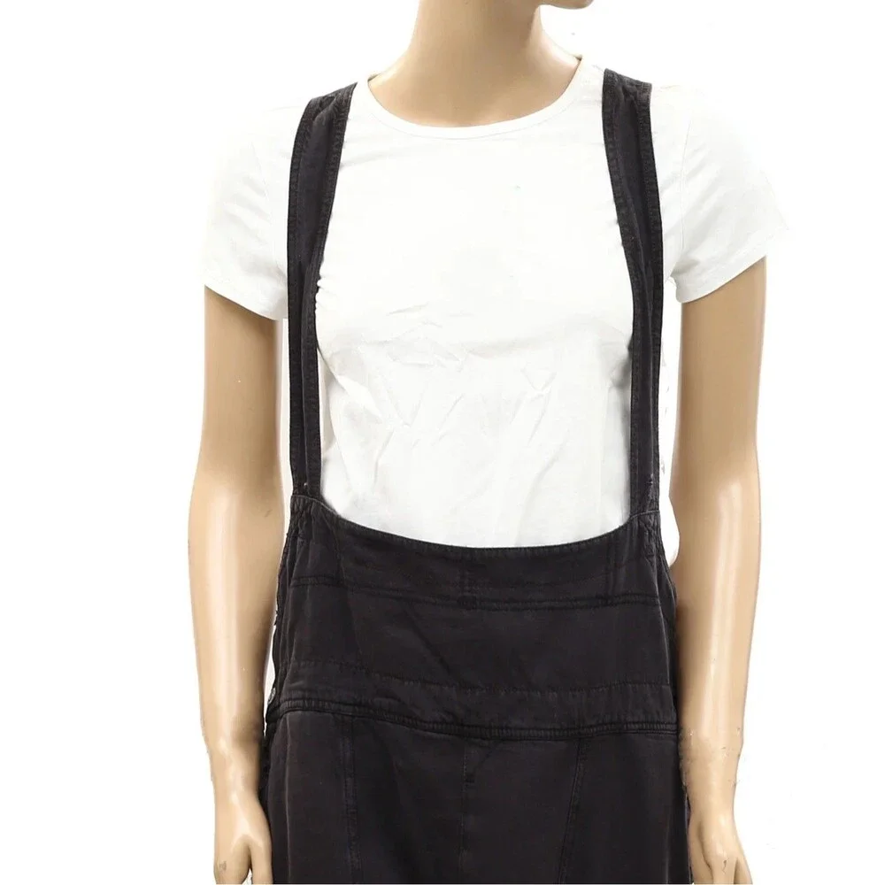 Free People We The Free Felix Tapered Overalls Jumpsuit Pinafore Black S 288031